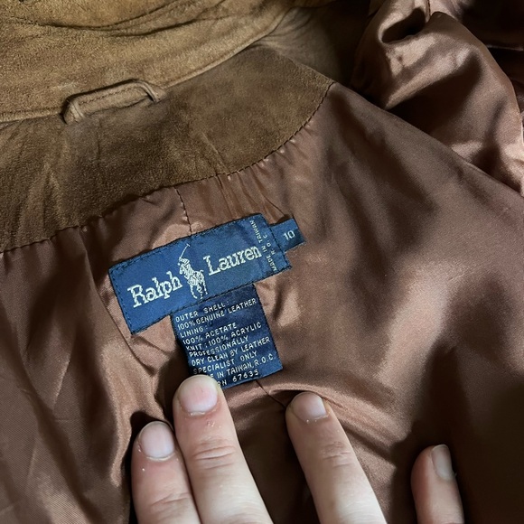 Vintage Ralph Lauren suede bomber jacket size 10 - Picture 3 of 4